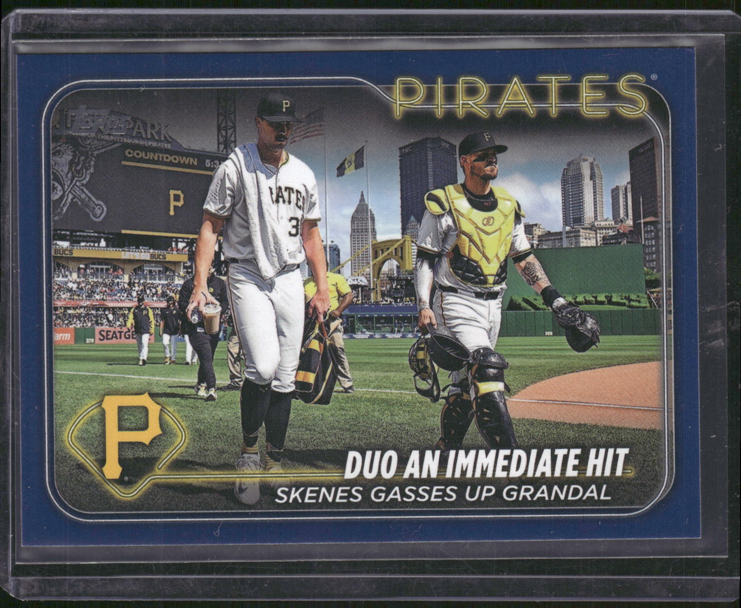 2024 Topps #US160 Duo An Immediate Hit: Skenes Gasses Up Grandal Royal Blue