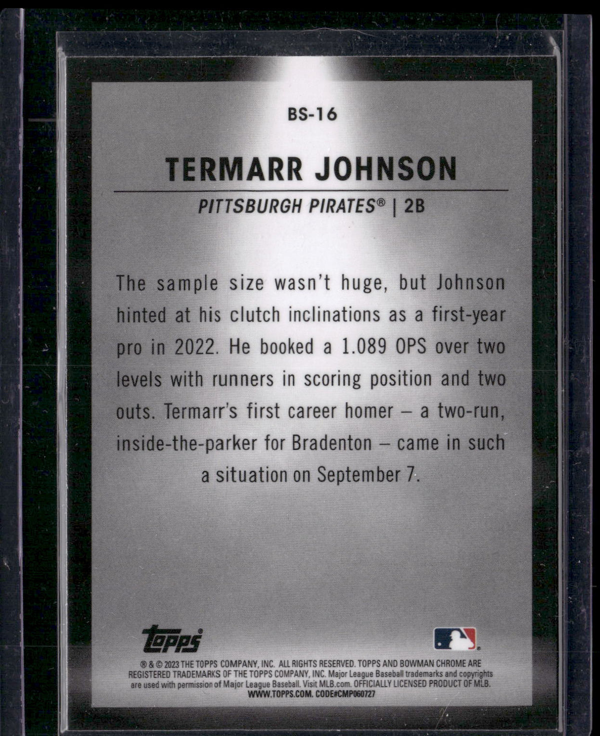 2023 Bowman #BS-16 Termarr Johnson Bowman Spotlights
