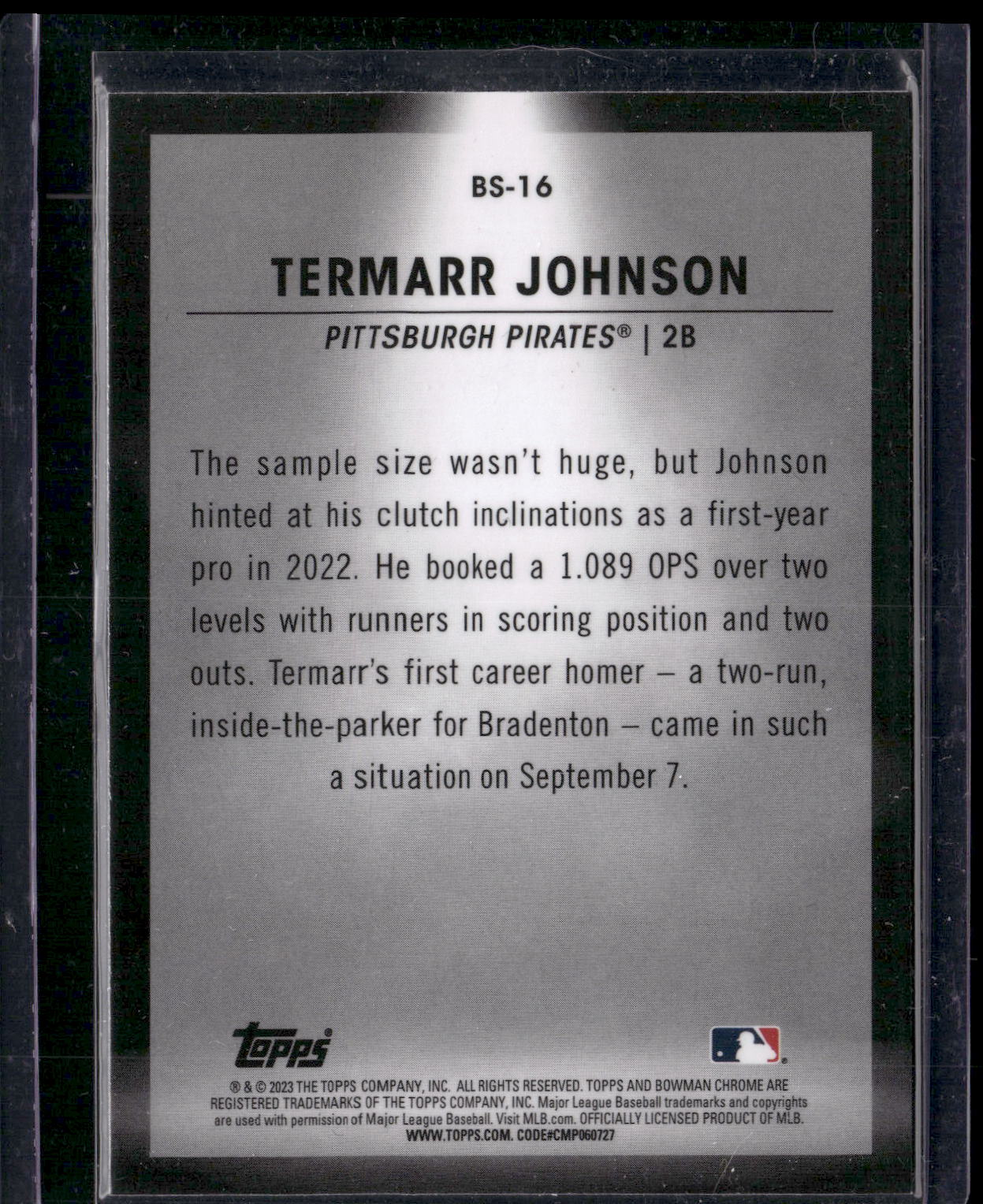 2023 Bowman #BS-16 Termarr Johnson Bowman Spotlights