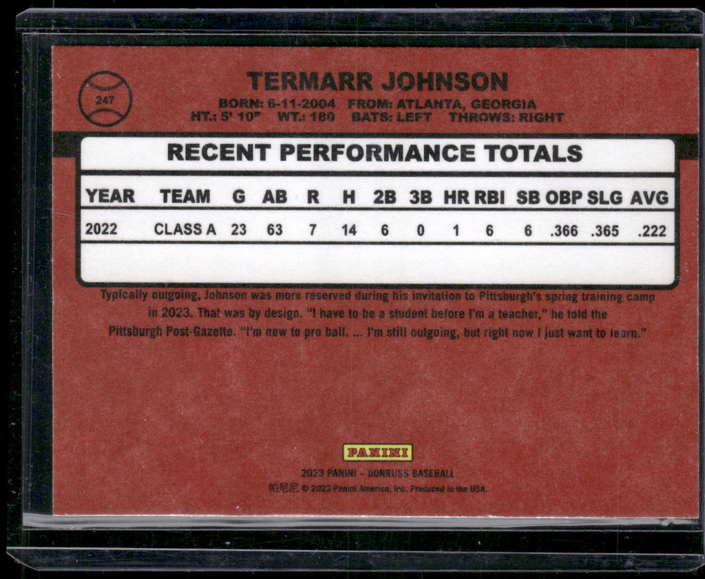 2023 Donruss #247b Termarr Johnson Independence Day