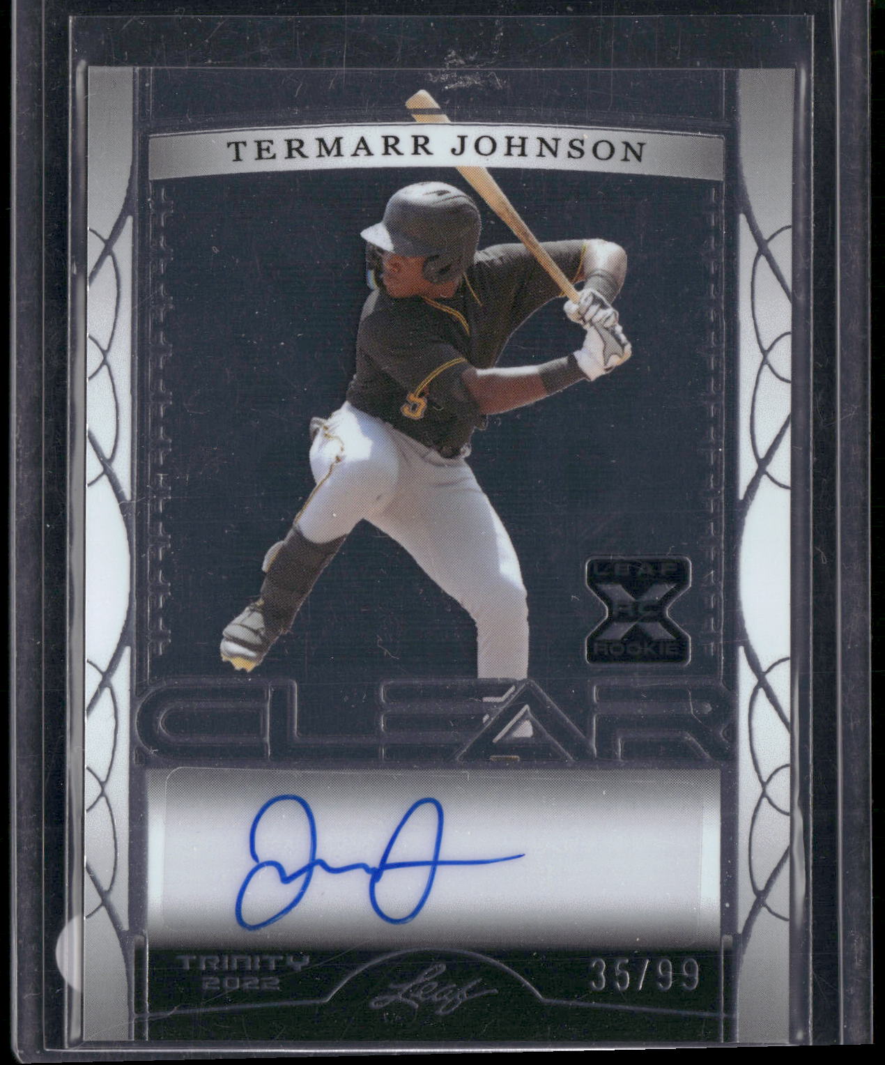 2022 Leaf Trinity #CA-TJ1 Termarr Johnson Clear Autographs Foil Silver