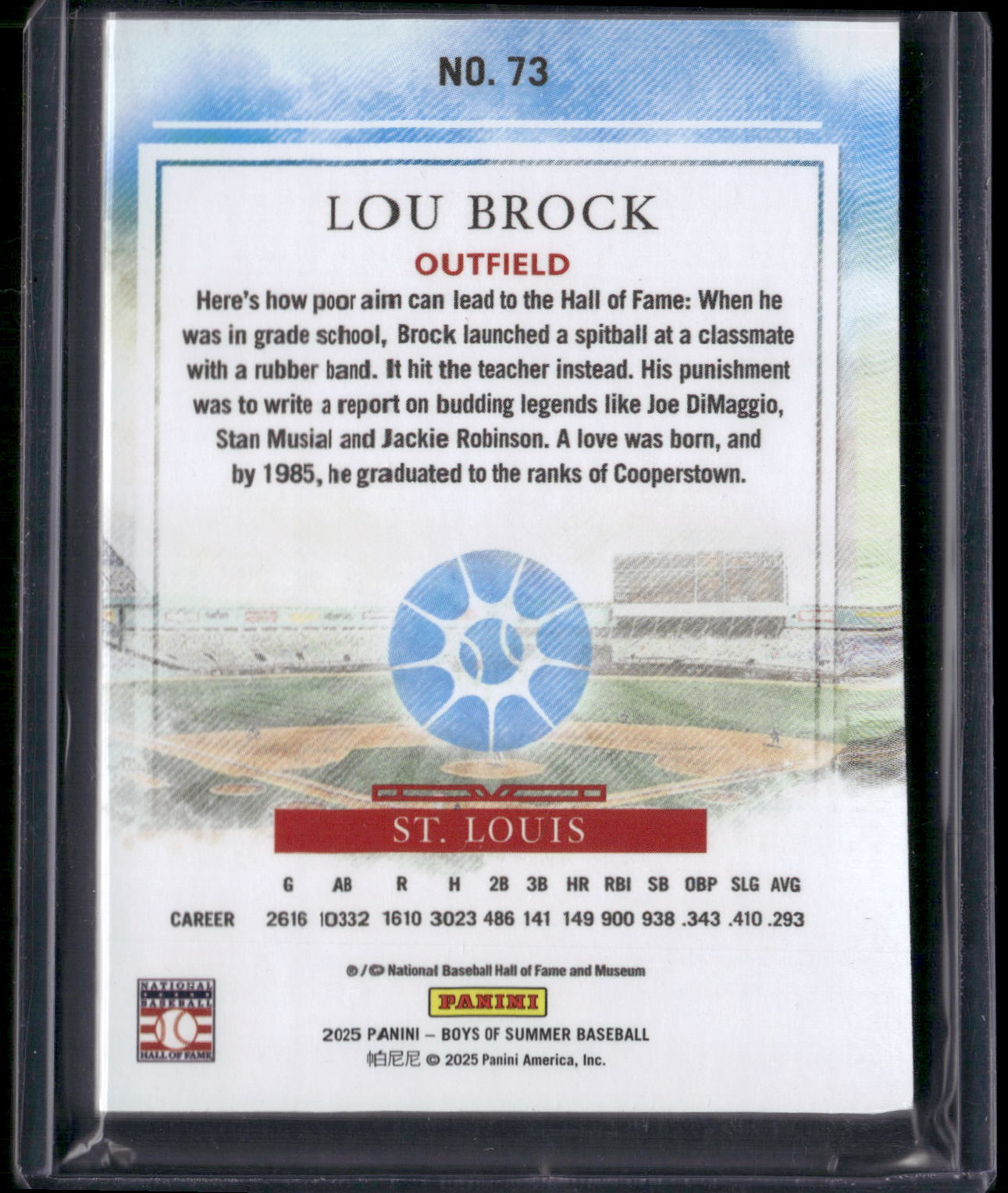 2025 Panini Boys of Summer #73 Lou Brock Purple #/49