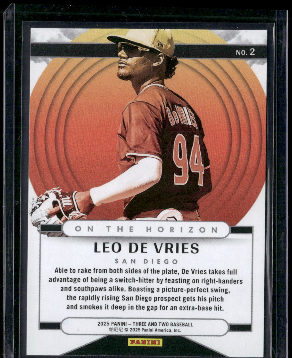 2025 Panini Three and Two #2 Leo De Vries On The Horizon #/99