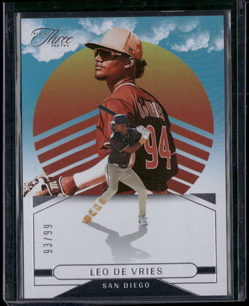 2025 Panini Three and Two #2 Leo De Vries On The Horizon #/99