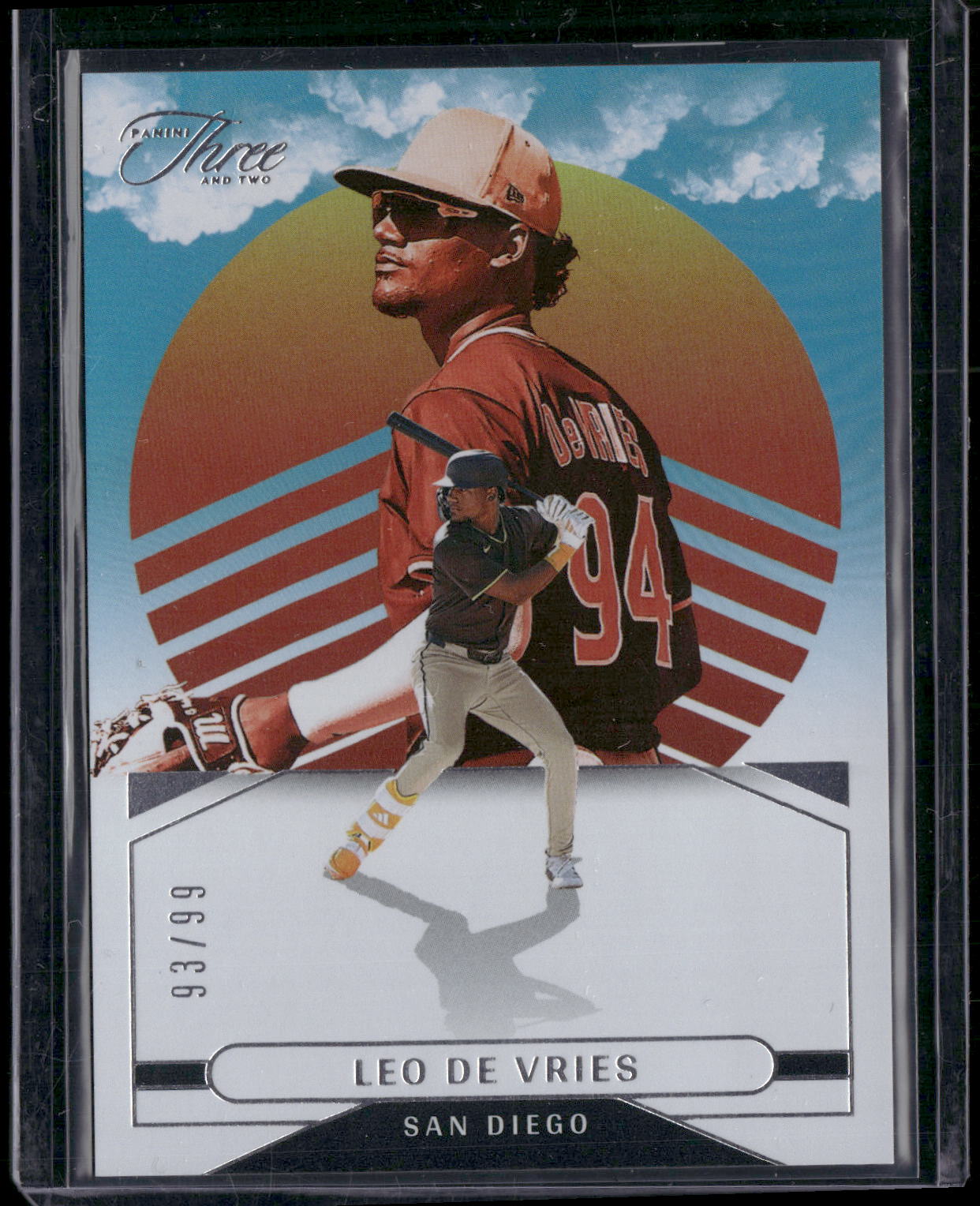 2025 Panini Three and Two #2 Leo De Vries On The Horizon #/99