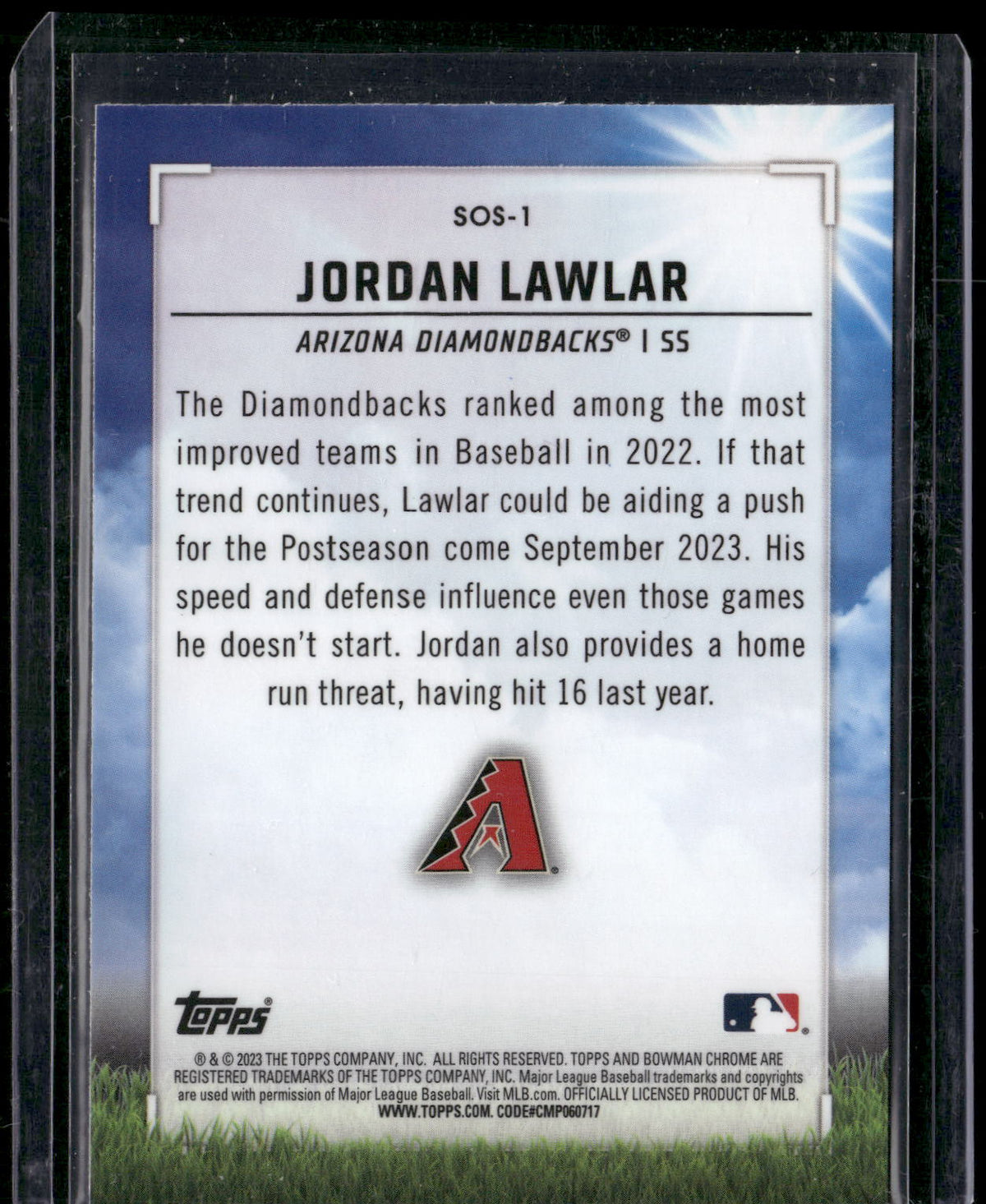 2023 Bowman #SOS-1 Jordan Lawlar Sights on September
