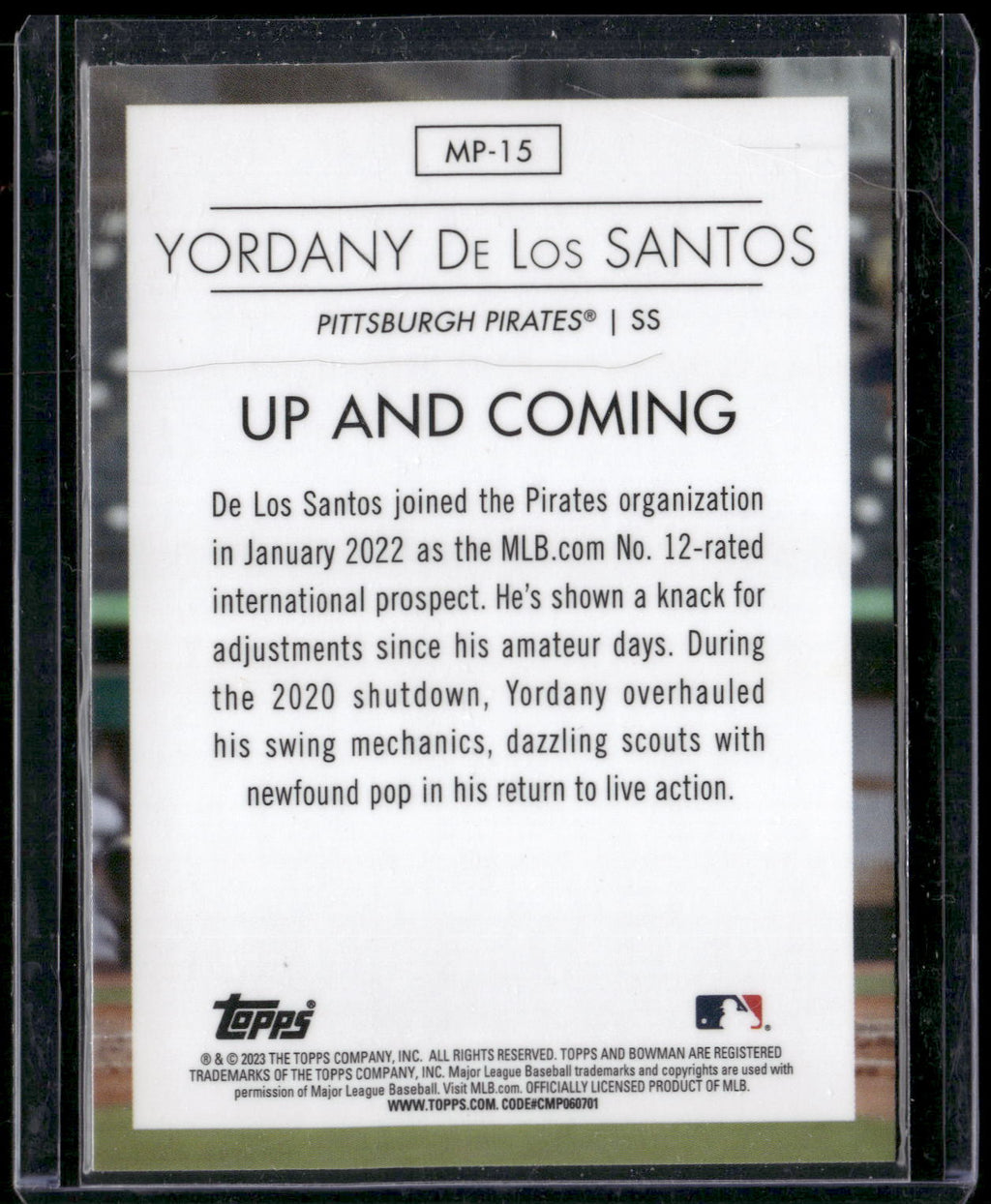 2023 Bowman #MP-15 Yordany De Los Santos Modern Prospects