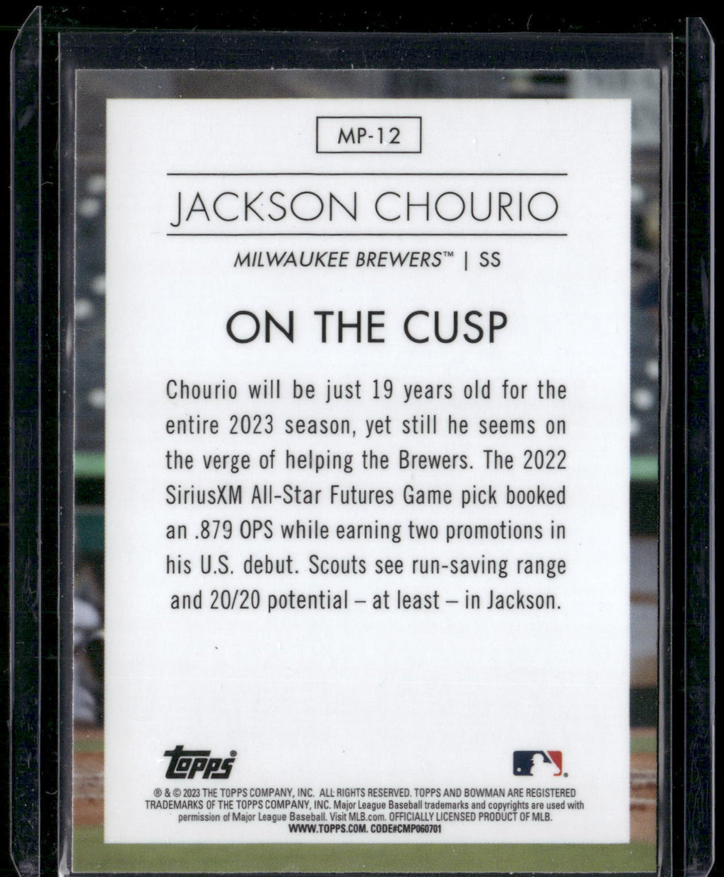 2023 Bowman #MP-12 Jackson Chourio Modern Prospects