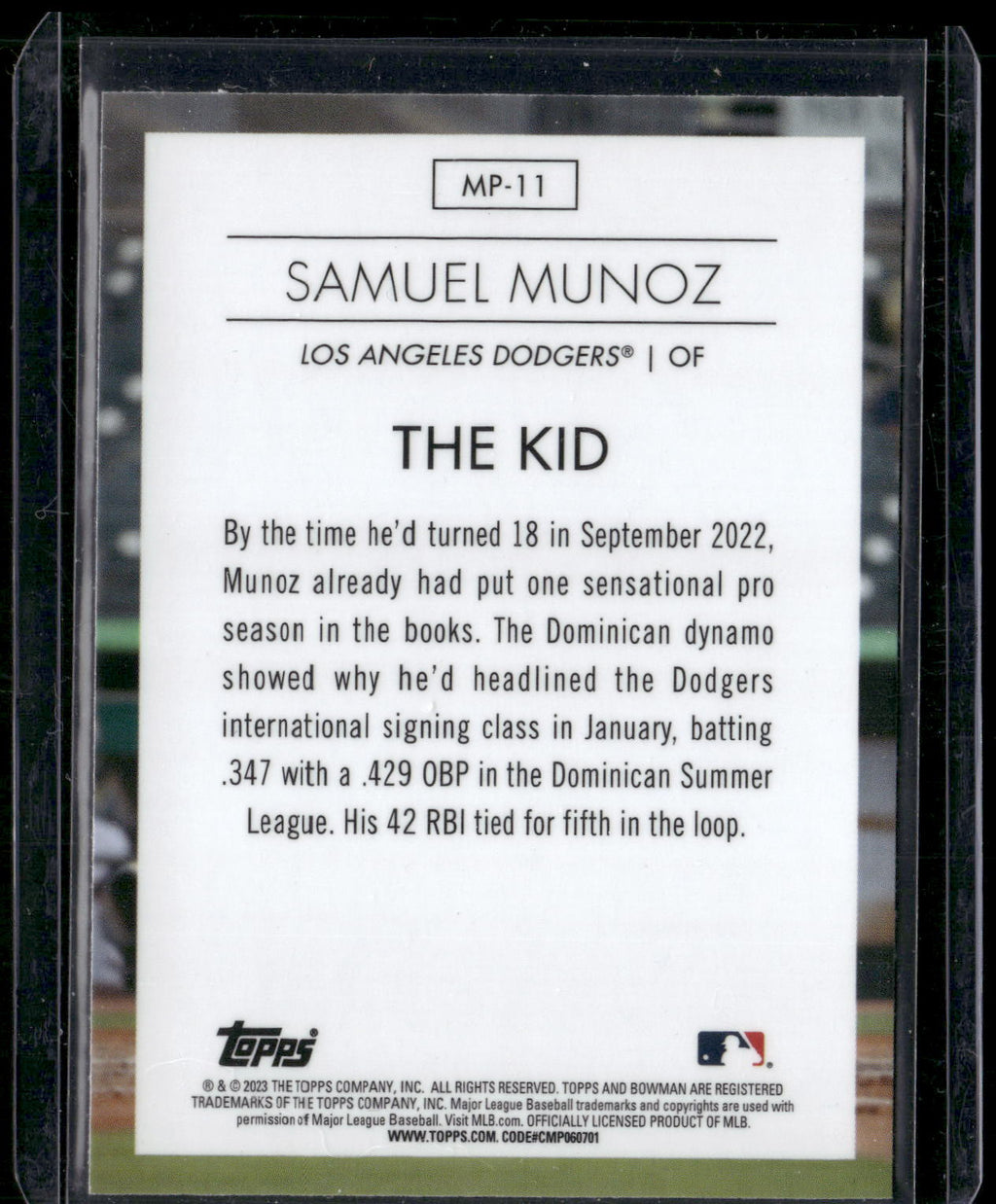 2023 Bowman #MP-11 Samuel Munoz Modern Prospects