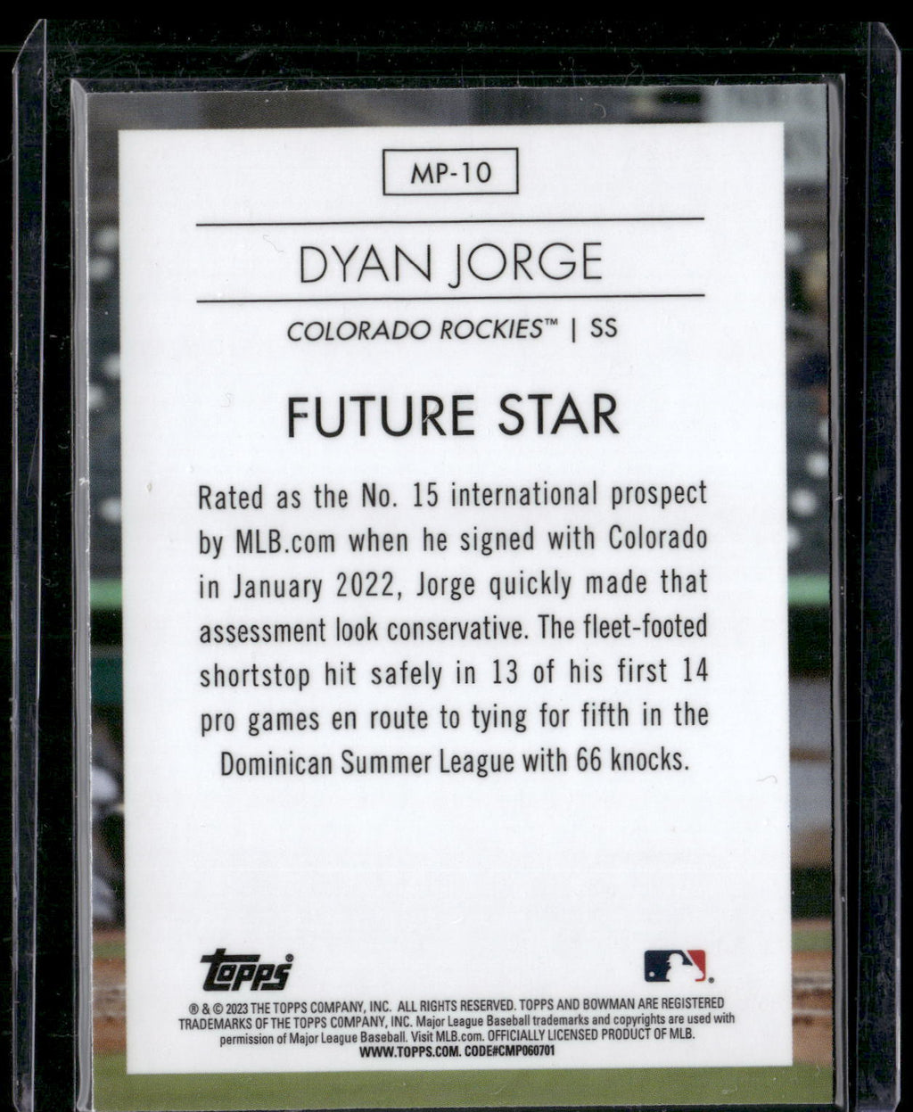 2023 Bowman #MP-10 Dyan Jorge Modern Prospects