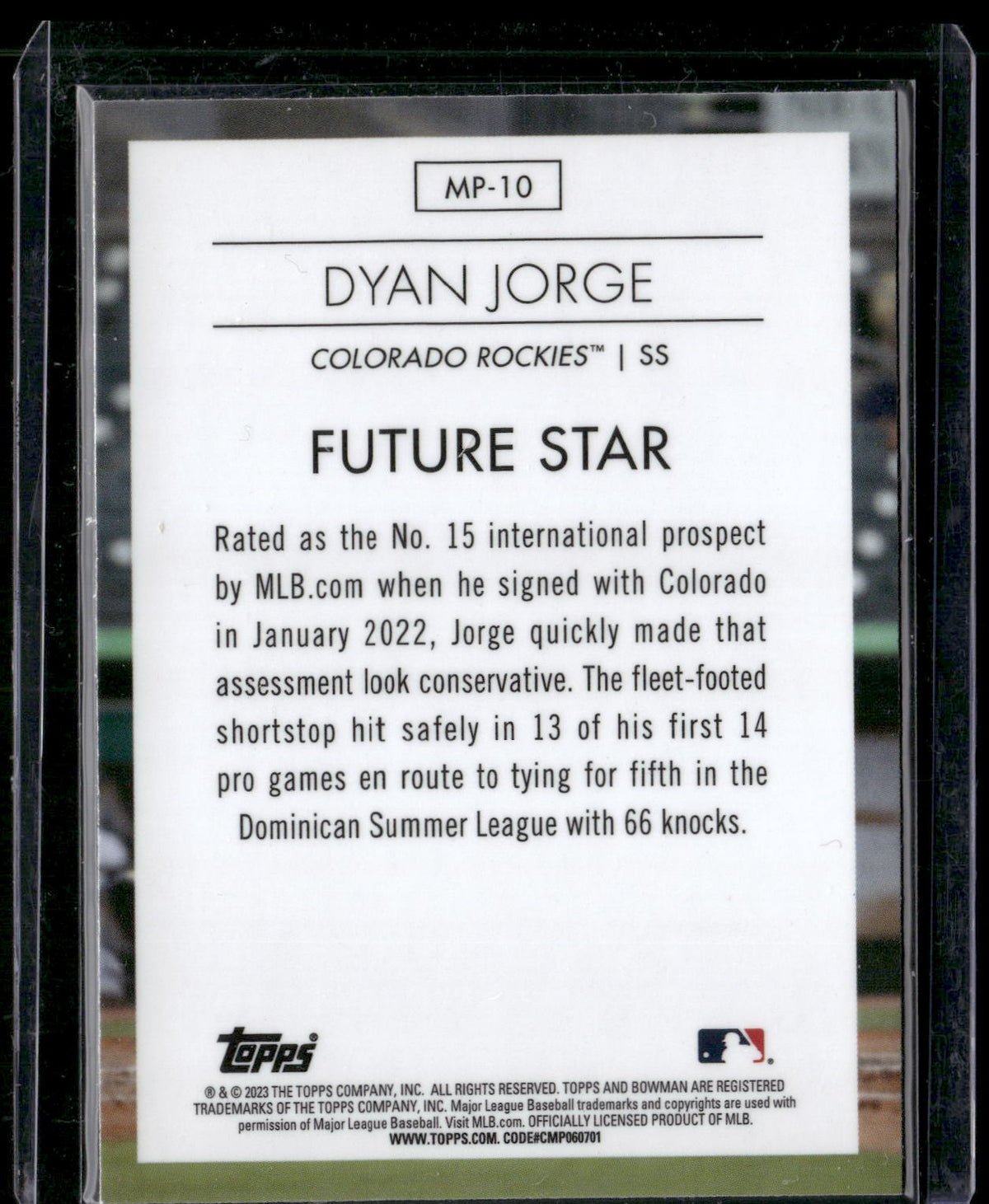 2023 Bowman #MP-10 Dyan Jorge Modern Prospects