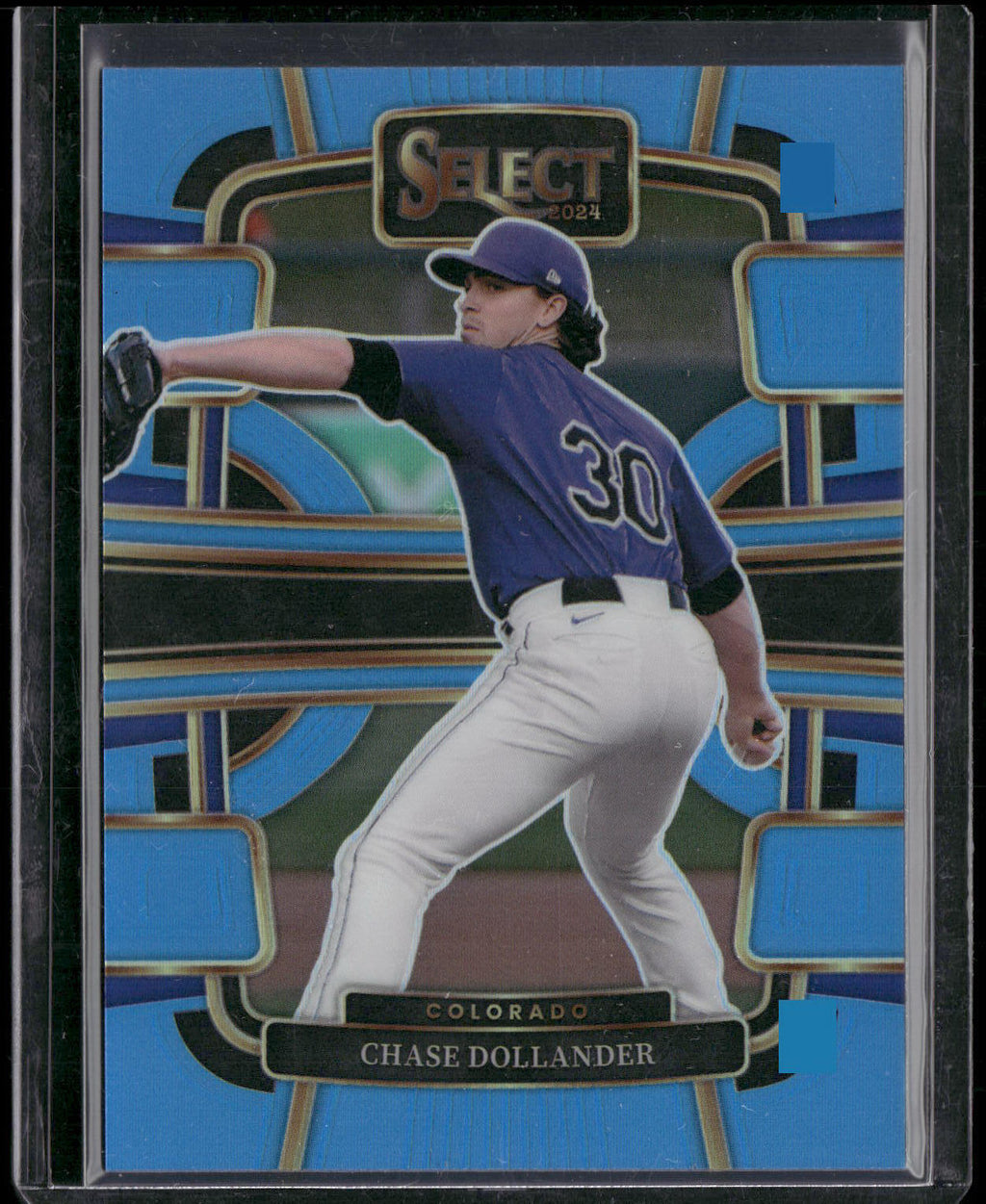 2024 Panini Select #57 Chase Dollander Light Blue Prizms #/199