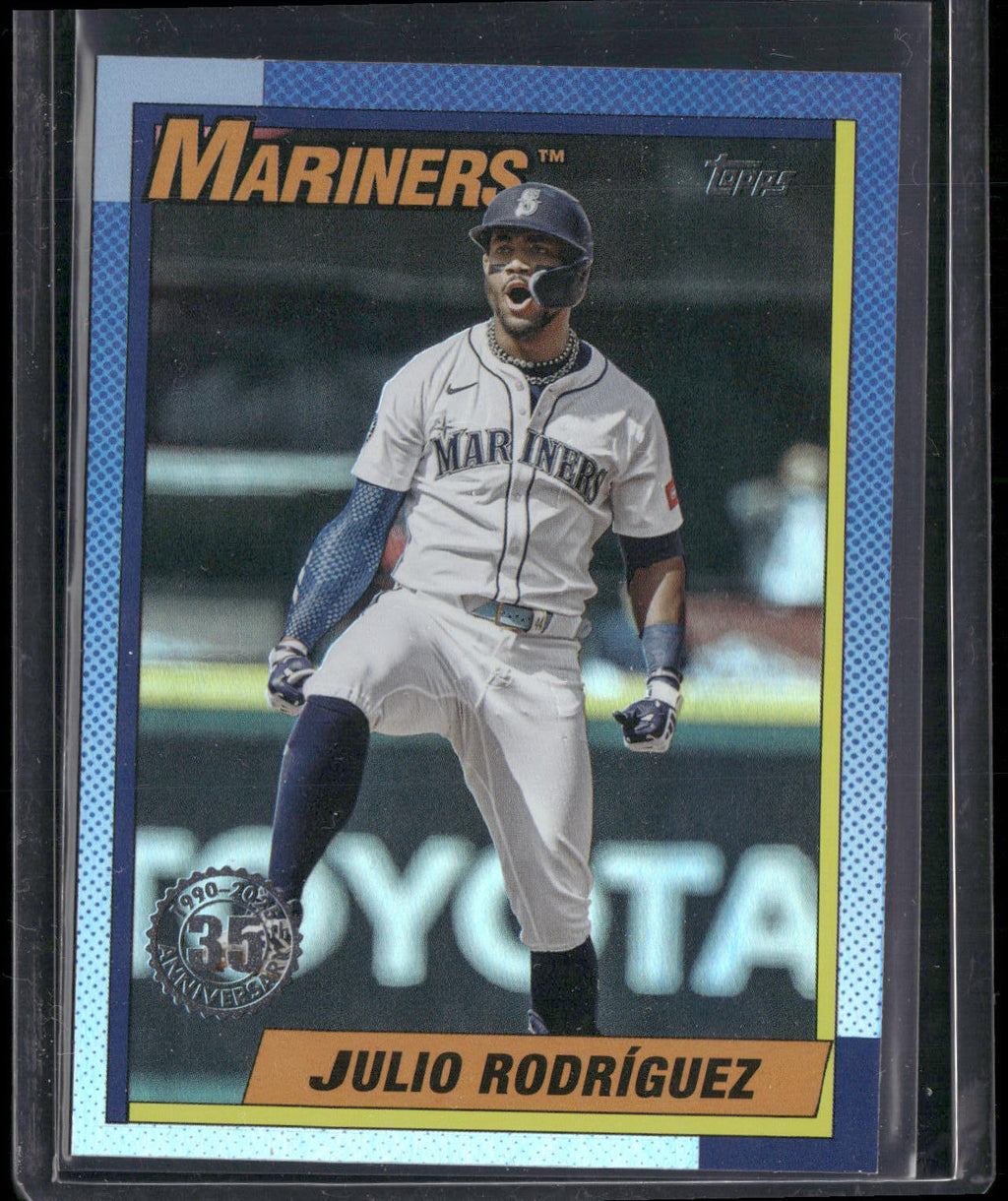 2025 Topps Update #U90-3 Julio Rodríguez 1990 Topps Baseball 35th Anniversary
