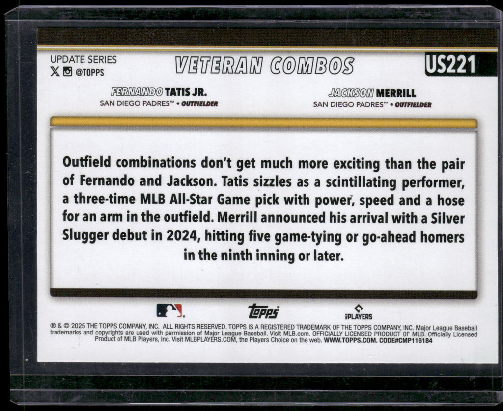 2025 Topps Update #US221 Jackson Merrill / Fernando Tatis Jr. Holiday Ghosts