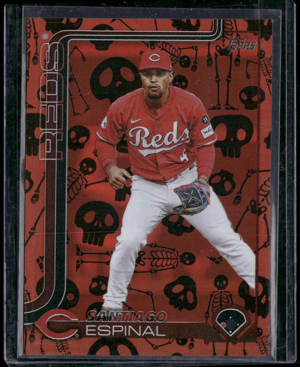 2025 Topps Update #US150 Santiago Espinal Holiday Skulls #/50