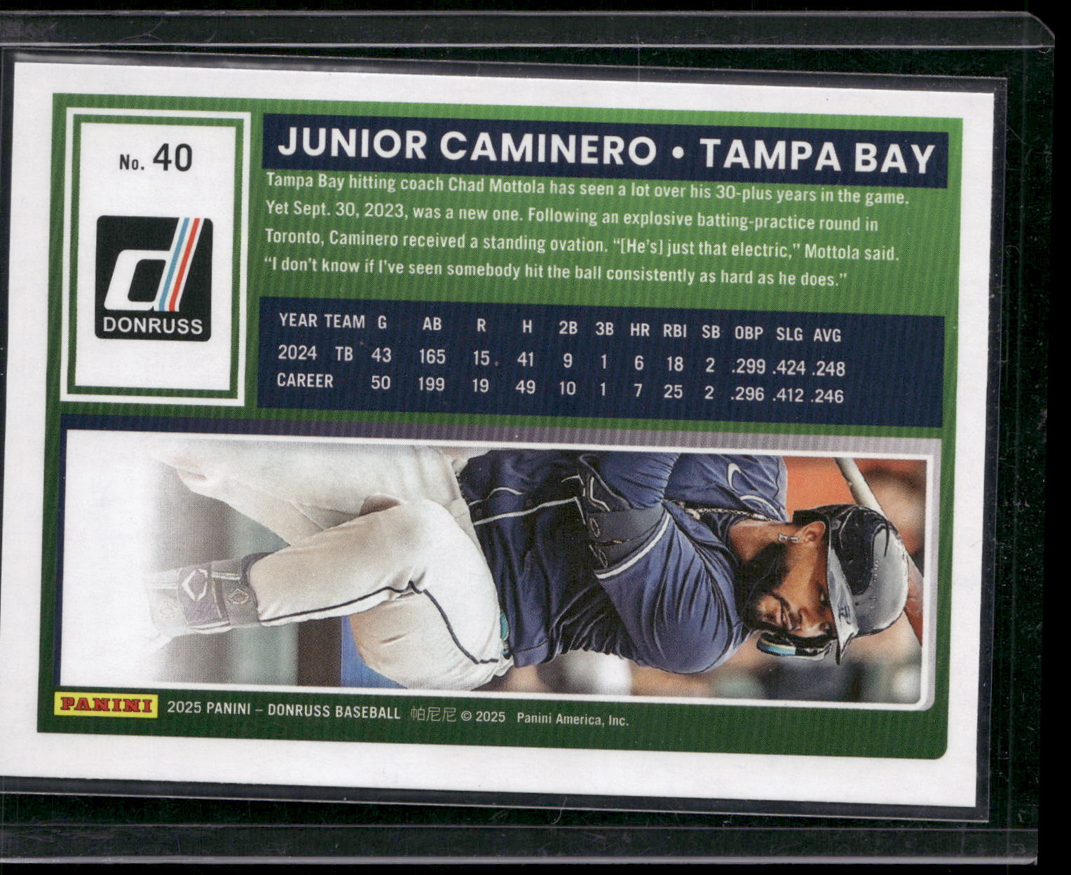 2025 Donruss #40 Junior Caminero Red and Blue