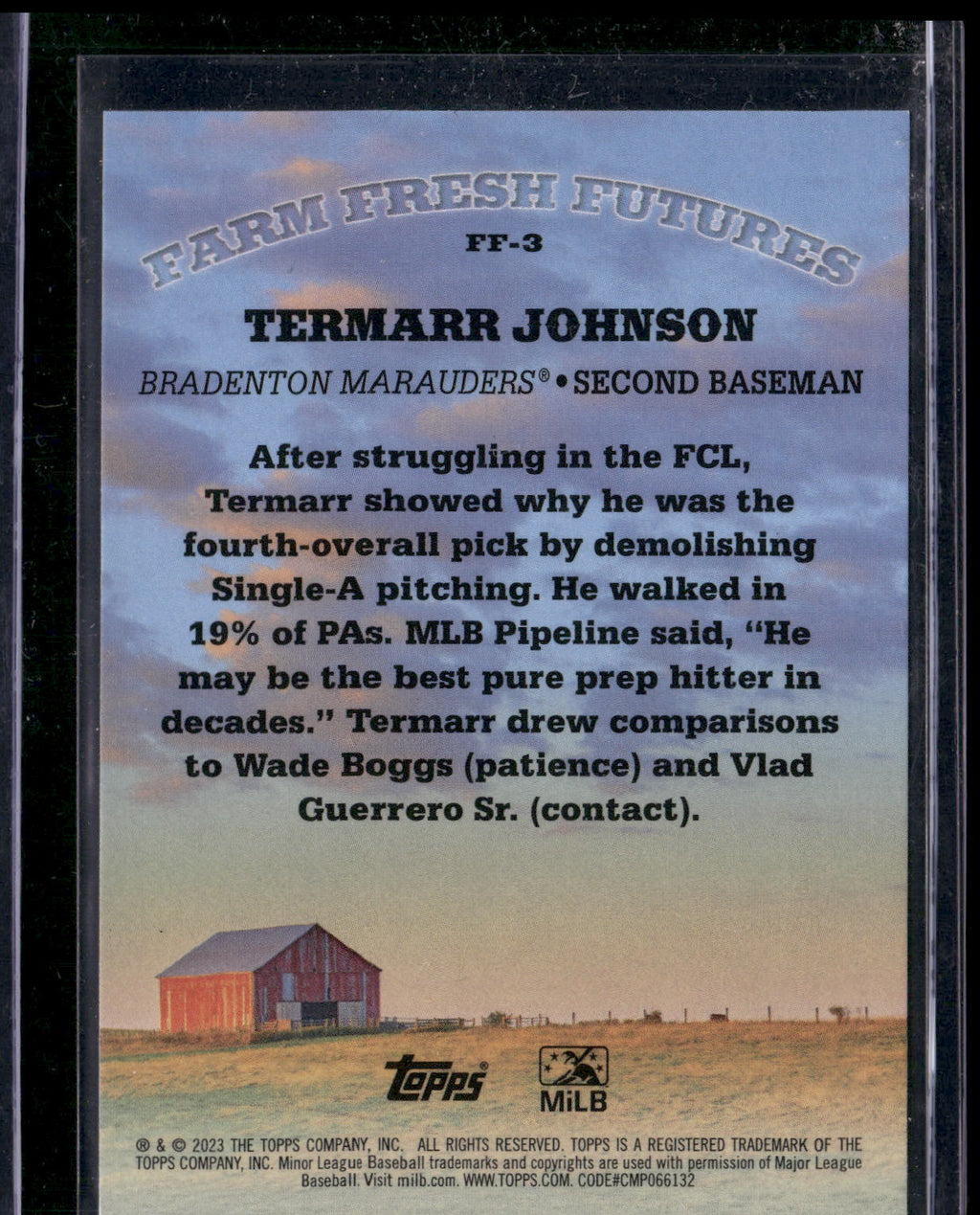 2023 Topps Pro Debut #FF-3 Termarr Johnson Farm Fresh Futures