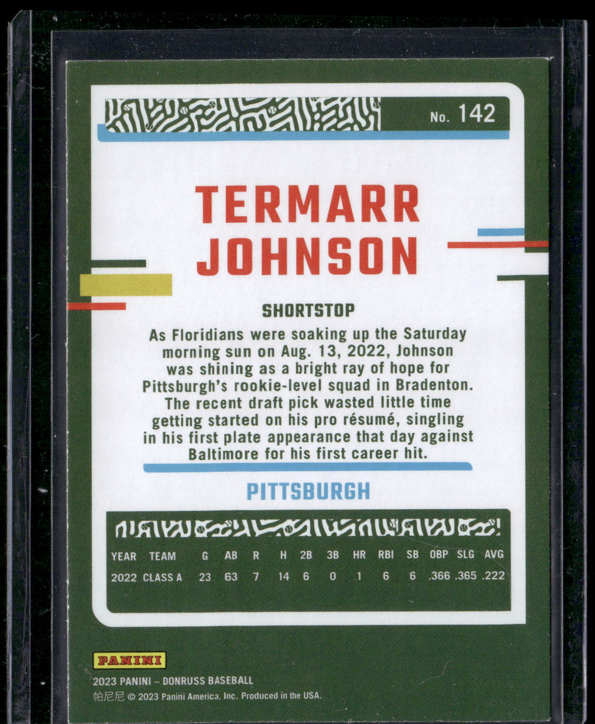 2023 Donruss #142 Termarr Johnson