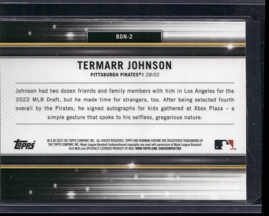 2022 Bowman Draft #BDN-2 Termarr Johnson Bowman Draft Night