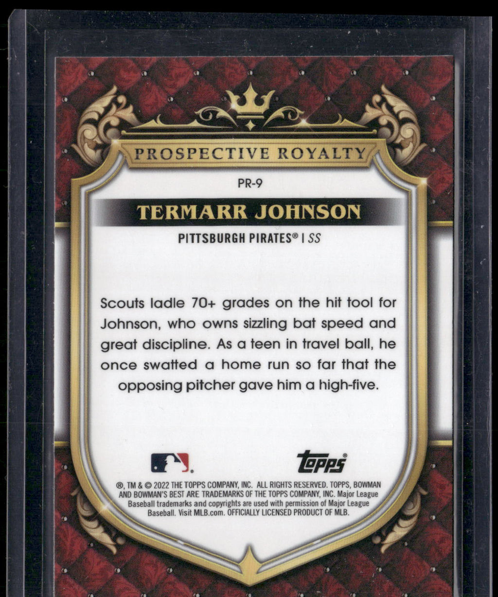2022 Bowman's Best #PR-9 Termarr Johnson Prospective Royalty