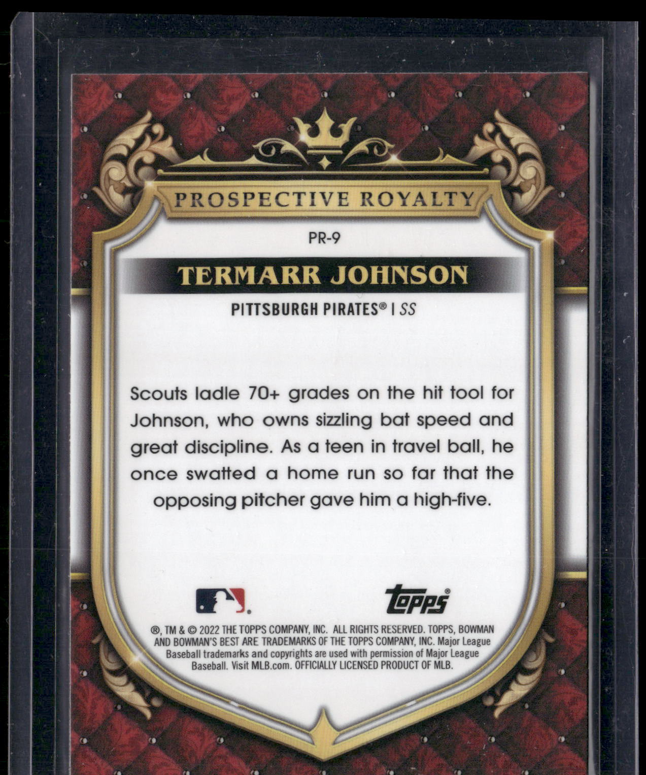 2022 Bowman's Best #PR-9 Termarr Johnson Prospective Royalty