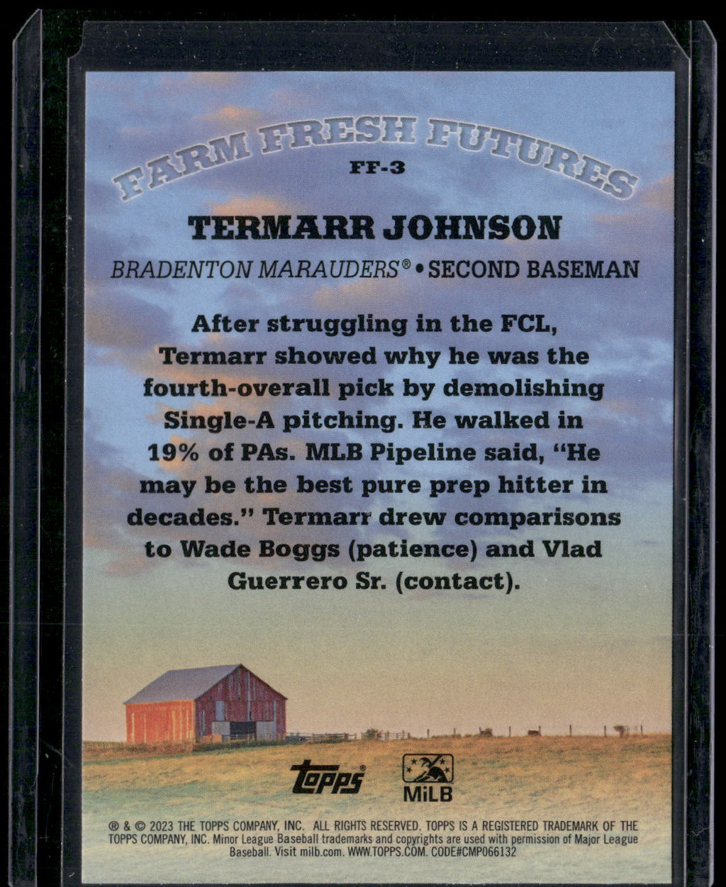 2023 Topps Pro Debut #FF-3 Termarr Johnson Farm Fresh Futures