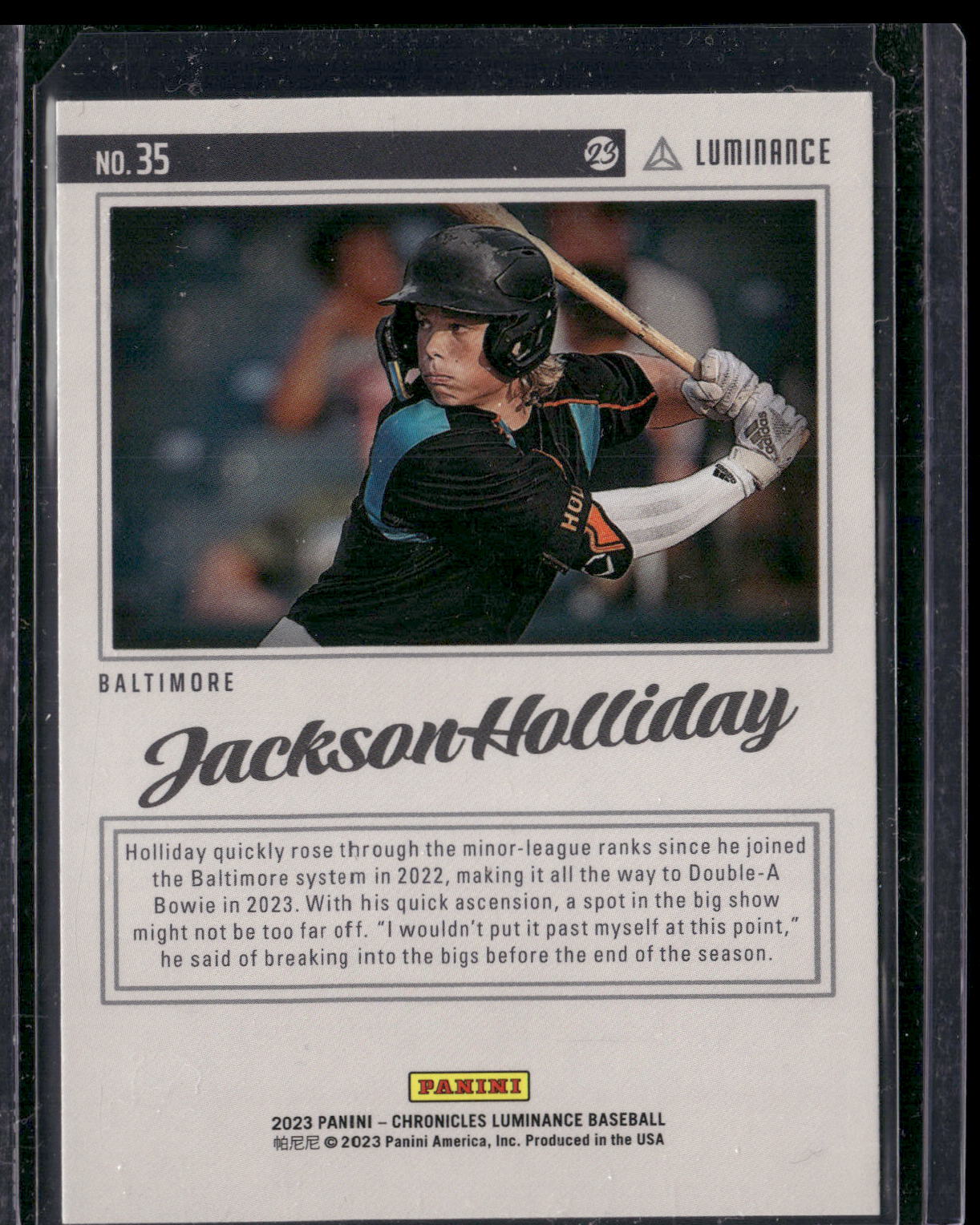 2023 Panini Chronicles - Luminance #35 Jackson Holliday
