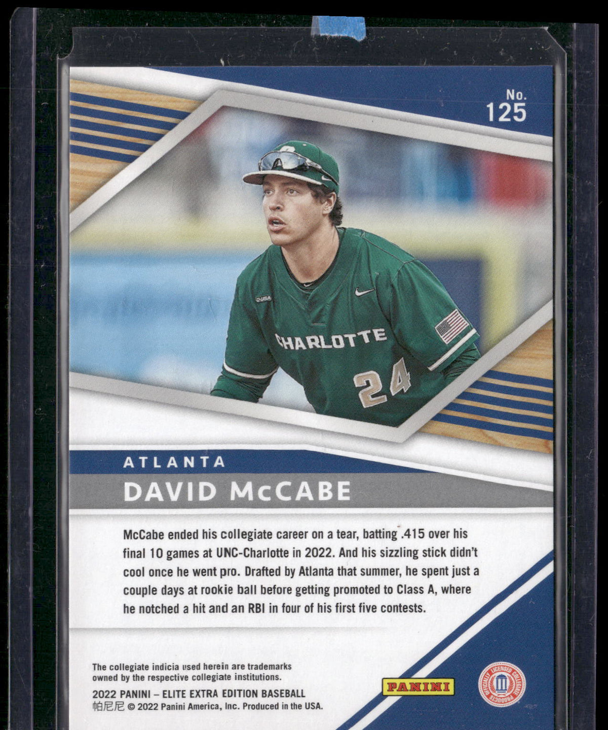 2022 Panini Elite Extra Edition #125 David McCabe Aspirations Blue #/349