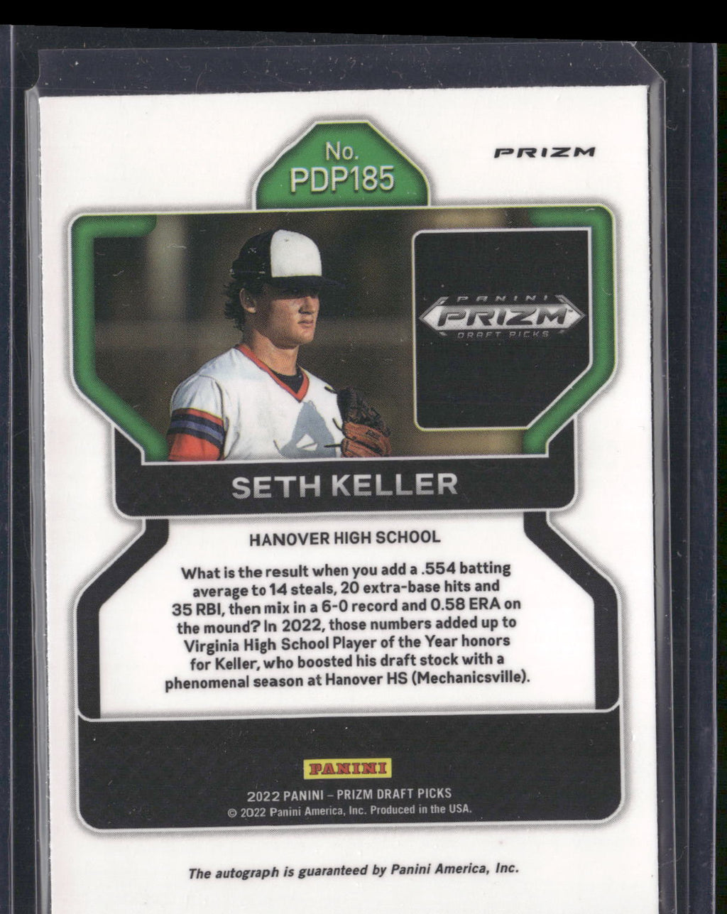 2022 Panini Prizm Draft Picks #PDP185 Seth Keller Silver