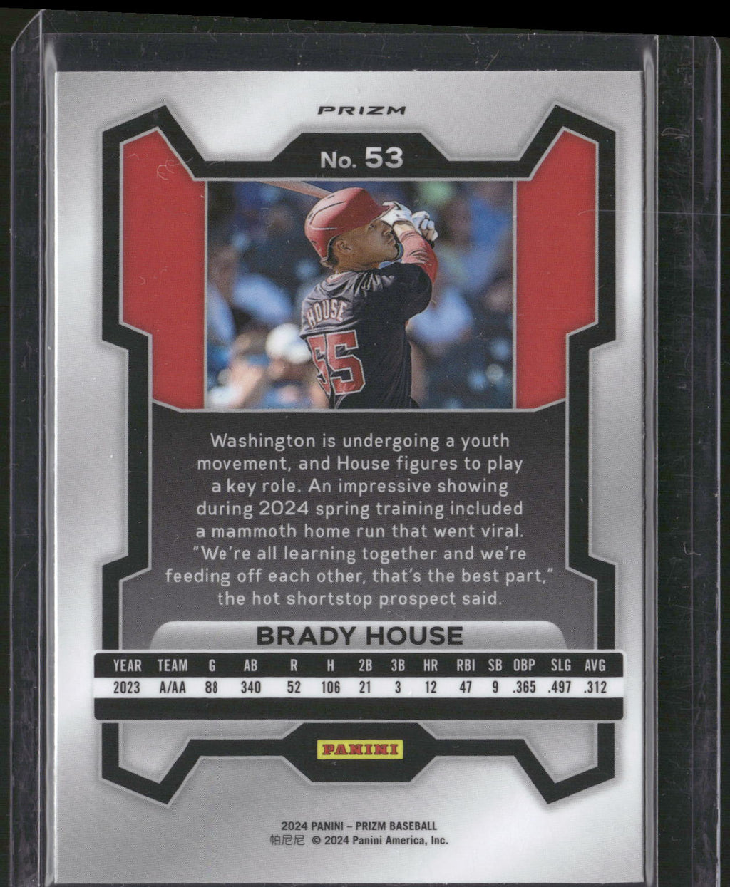 2024 Panini Prizm #53 Brady House Ruby Wave Prizms