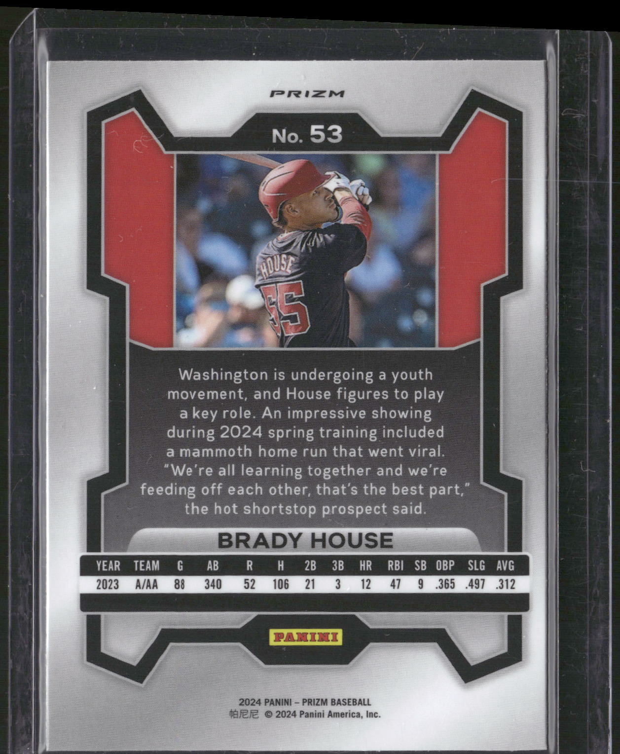 2024 Panini Prizm #53 Brady House Ruby Wave Prizms