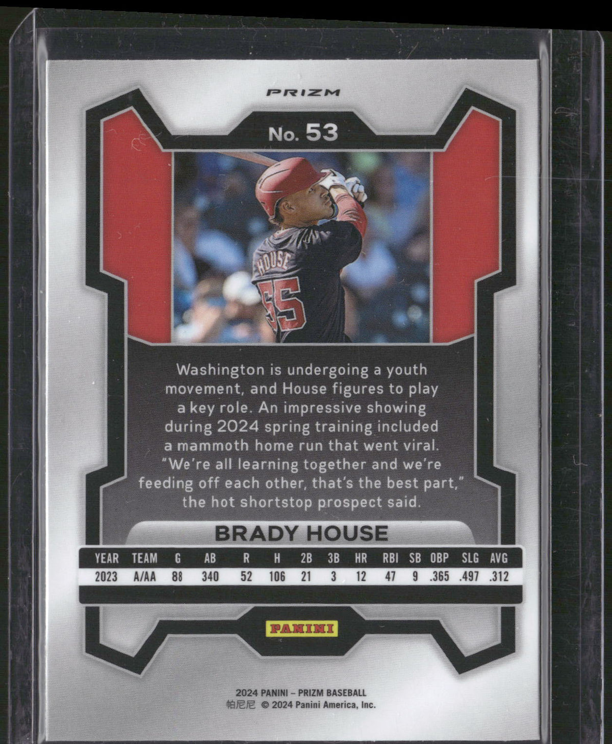2024 Panini Prizm #53 Brady House Ruby Wave Prizm