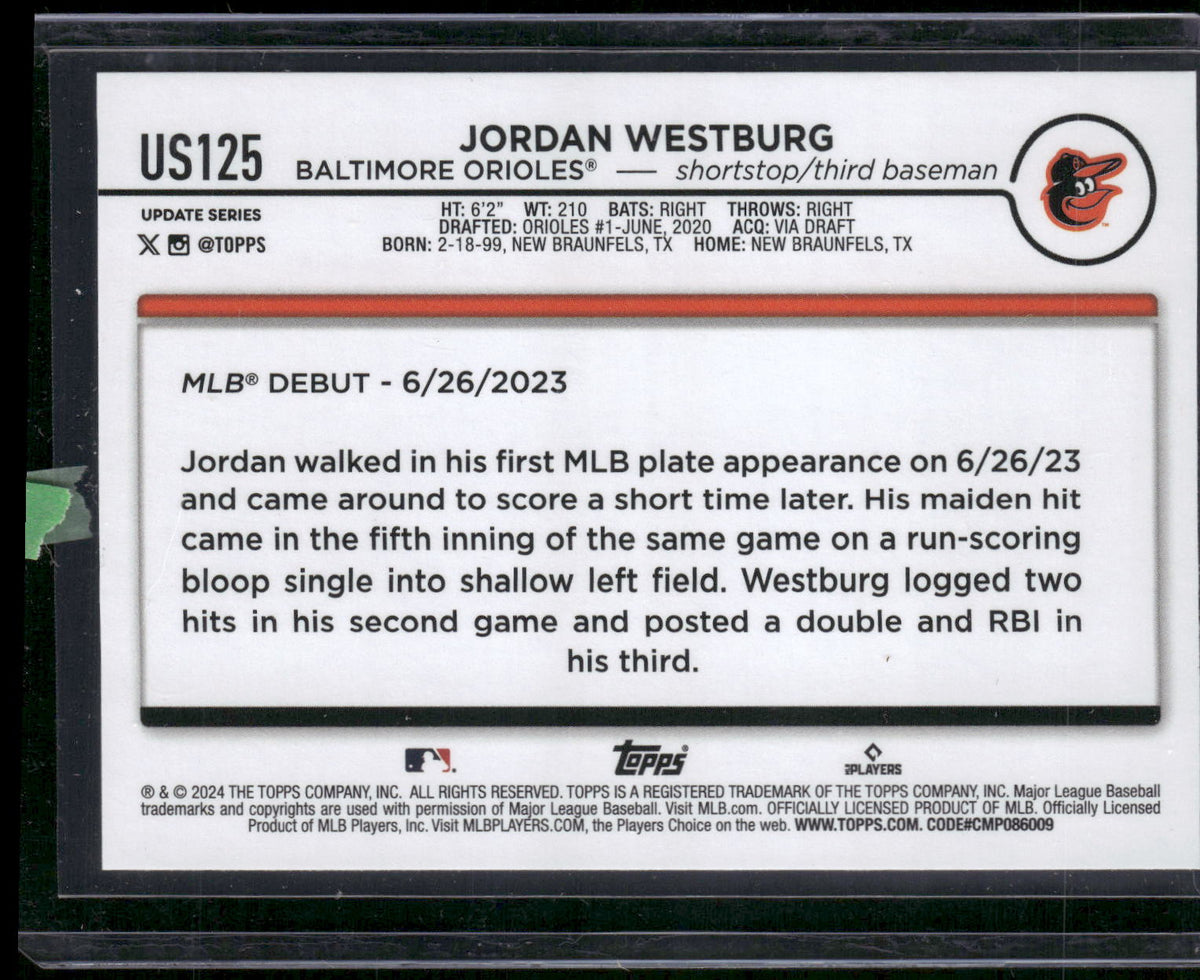 2024 Topps Update #US125 Jordan Westburg