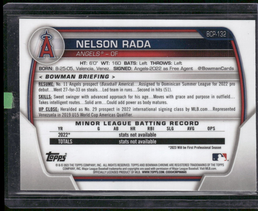 2023 Bowman #BCP-132 Nelson Rada Chrome Prospects