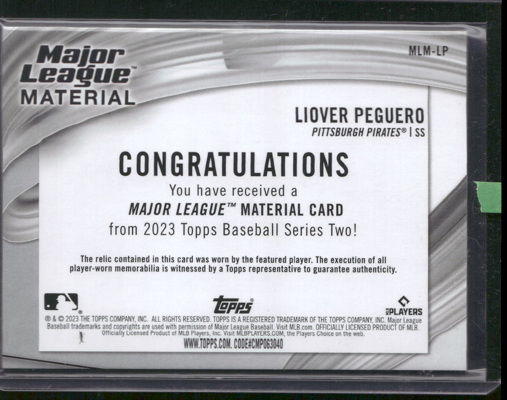 2023 Topps #MLM-LP Liover Peguero Major League Material Relics