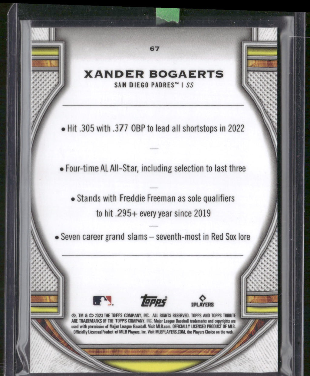 2023 Topps Tribute #67 Xander Bogaerts