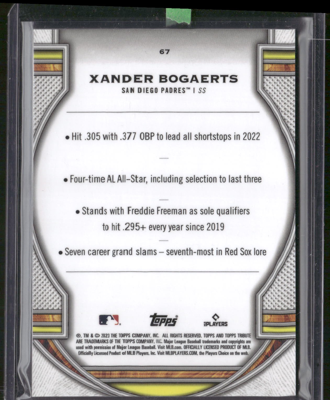 2023 Topps Tribute #67 Xander Bogaerts