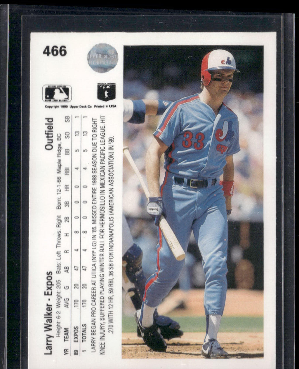 1990 Upper Deck #466 Larry Walker