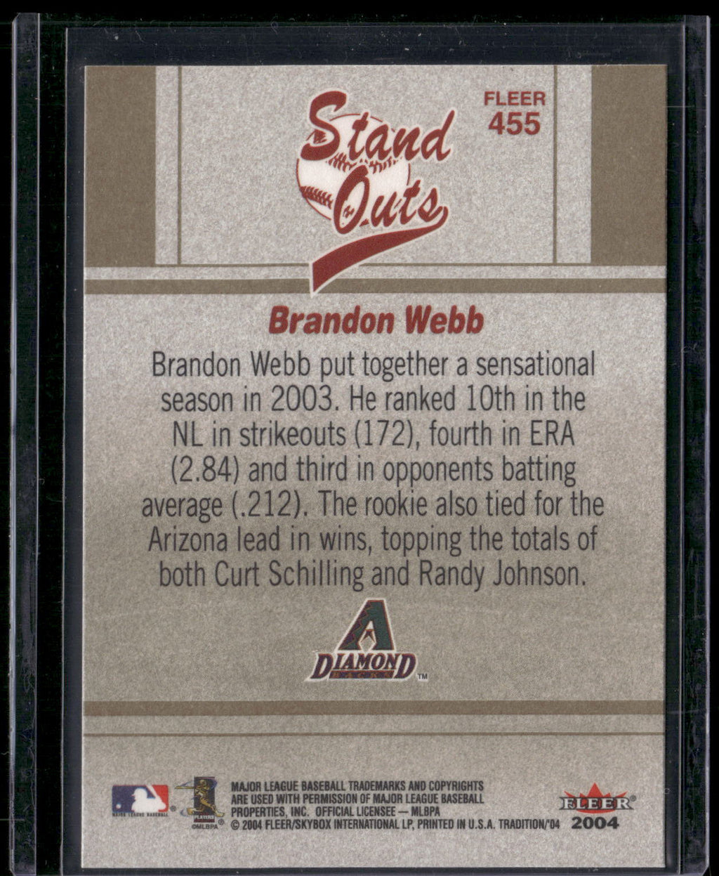 2004 Fleer Tradition #455 Brandon Webb
