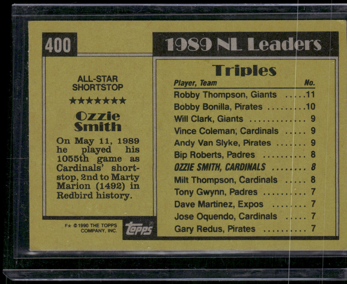 1990 Topps #400 Ozzie Smith