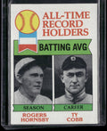 1979 Topps #414 All-Time Record Holders: Batting Average Hornsby / Cobb