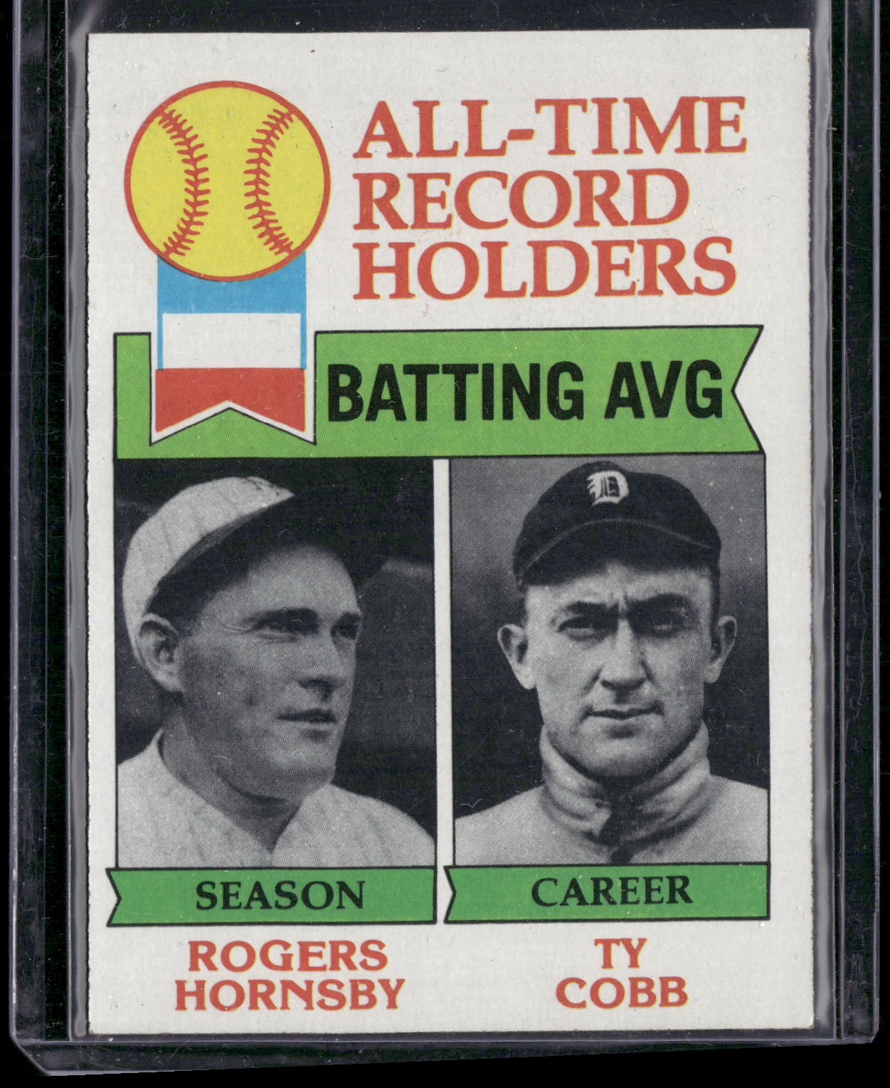 1979 Topps #414 All-Time Record Holders: Batting Average Hornsby / Cobb