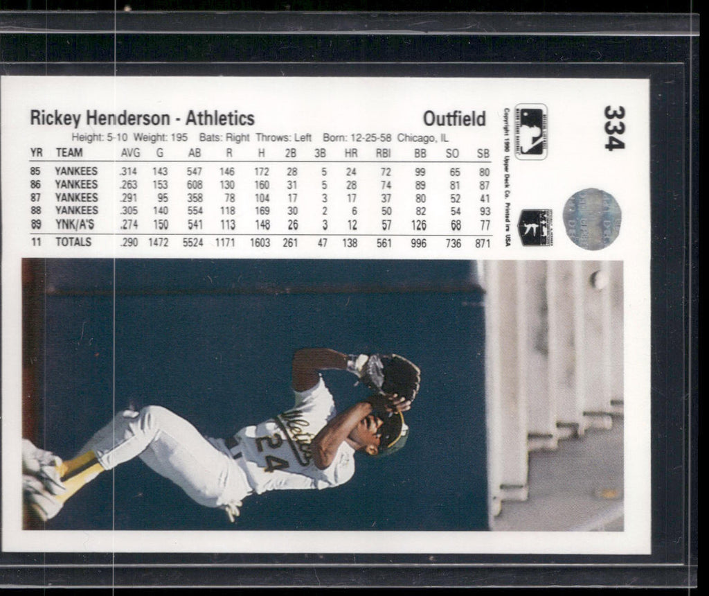 1990 Upper Deck #334 Rickey Henderson