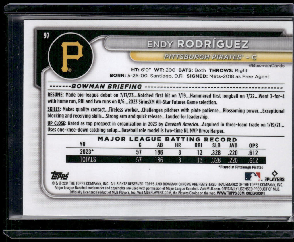 2024 Bowman Chrome #97 Endy Rodríguez