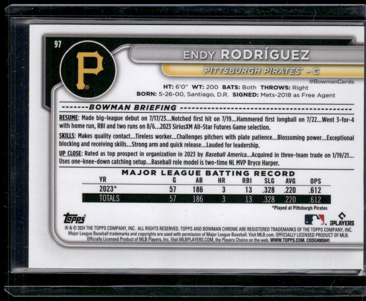 2024 Bowman Chrome #97 Endy Rodríguez
