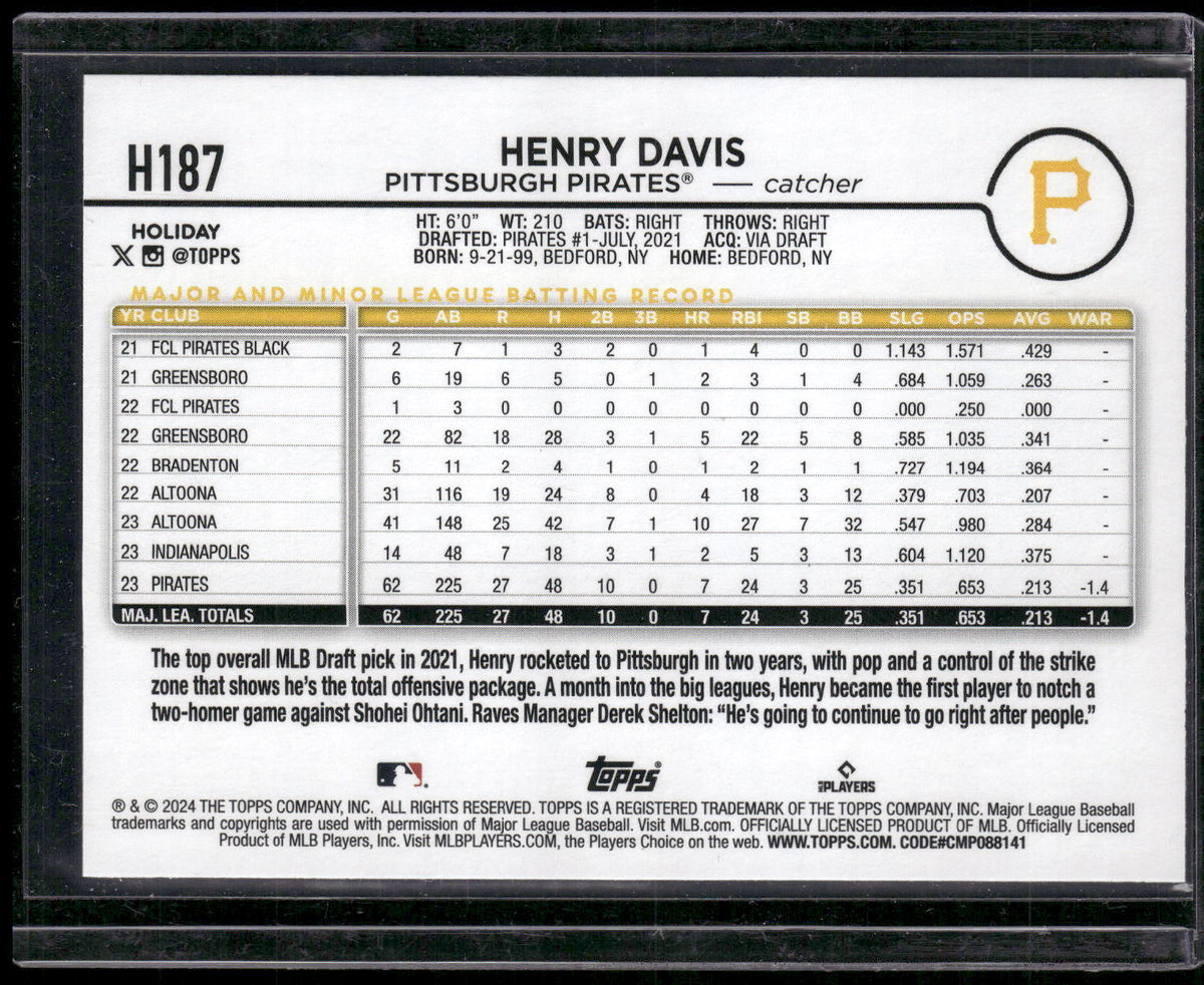2024 Topps Holiday #H187 Henry Davis