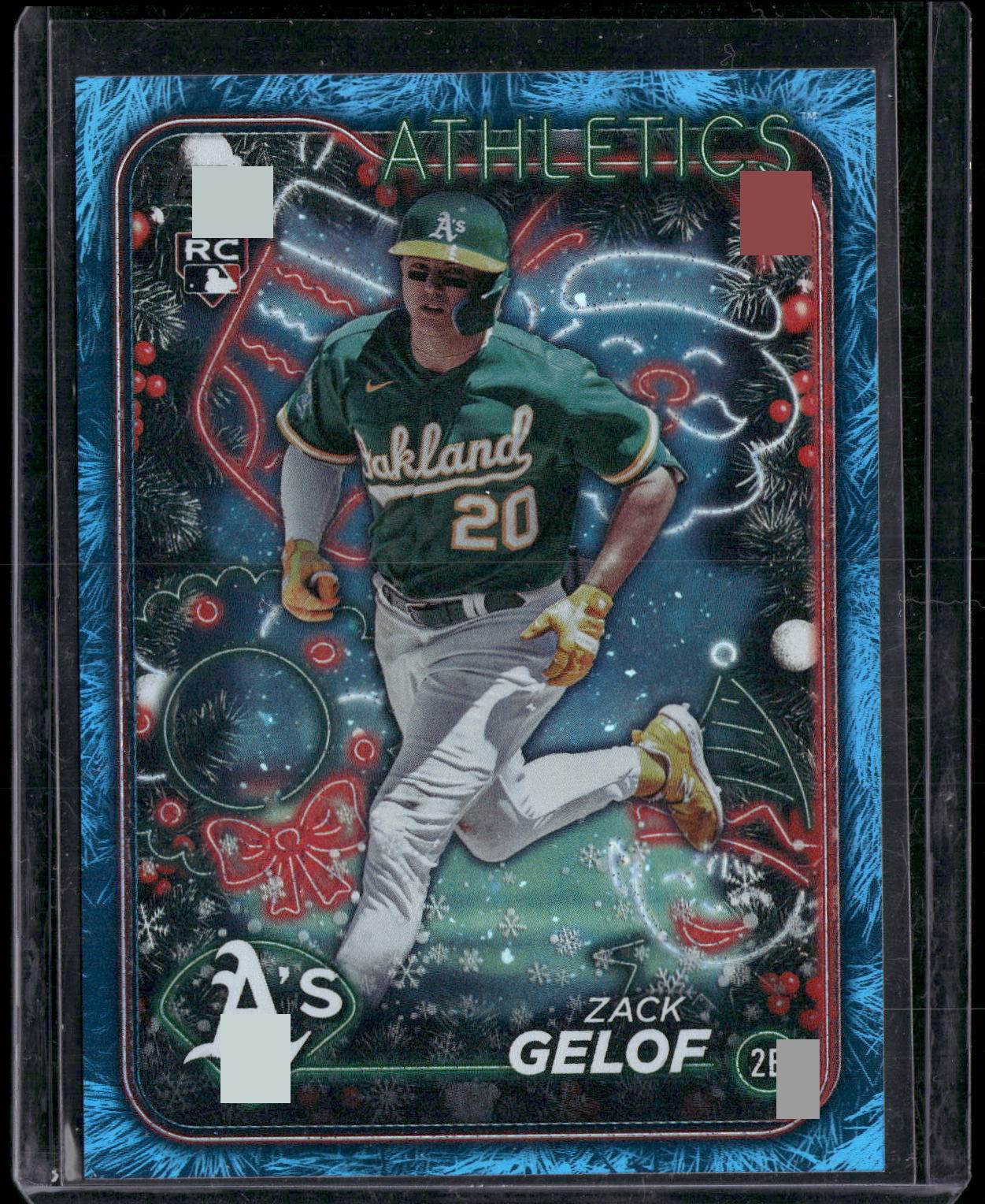 2024 Topps Holiday #H72 Zack Gelof Holiday Tree Blue Metallic