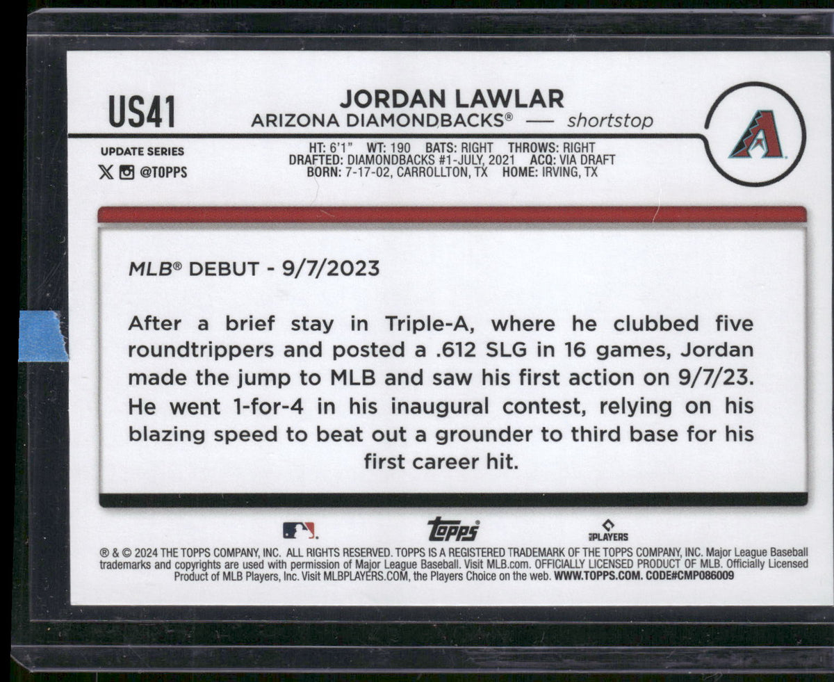 2024 Topps Update #US41 Jordan Lawlar