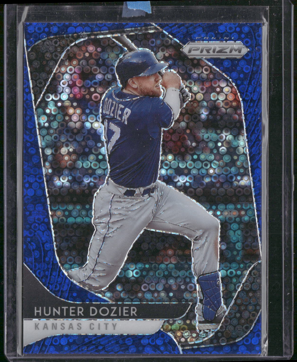 2020 Panini Prizm #175 Hunter Dozier Blue Donut Circles Prizm #/199