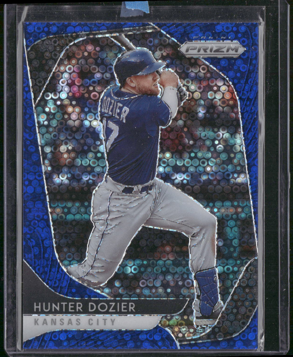 2020 Panini Prizm #175 Hunter Dozier Blue Donut Circles Prizm #/199